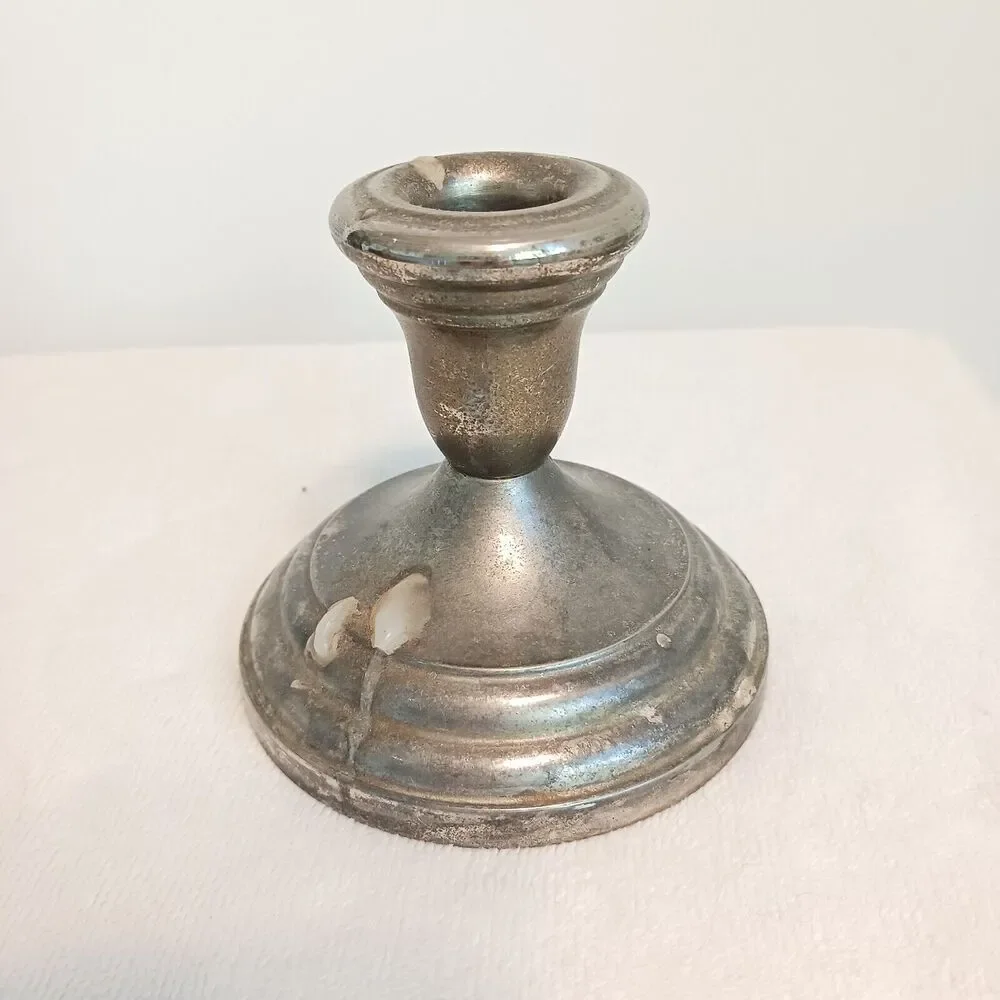 FB‎ Rogers Silverplate Candle Stick Holder Renaissance Cottagecore Rustic Dark